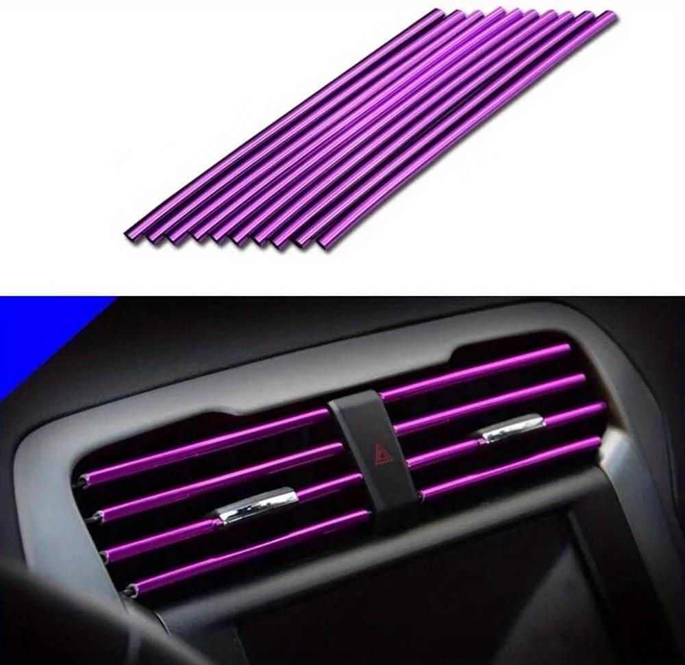 10Pcs Car Air Conditioner Decoration Strip for Vent Outlet, Universal Waterproof Bendable Air Vent Outlet Trim Decoration