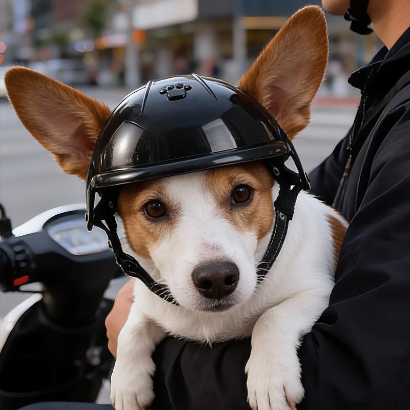 Motorcycle Helmet for Pets Stylish Outdoor Sports Headwear for Dogs Cats Safety