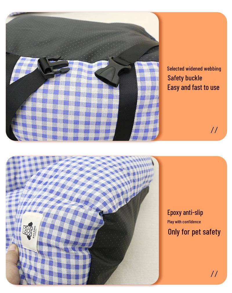 Anti-Fall Dog Car Seat & Bed - Dirt-Resistant, Anti-Ankle Sprain Cushion for Cats & Dogs