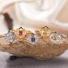 S925 Sterling Silver Natural Colored Treasure Ring, Female Japanese And Korean Mori Small Fresh Set, Simple And Sweet Open Ring.