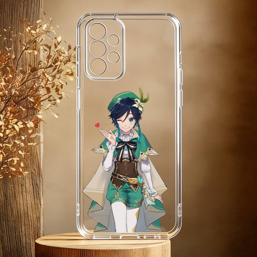 

Genshin Impact V-Venti Phone Case For Samsung Galaxy A71,A70,A52,A51,A40,A30 Transparent Cover Samsung a70