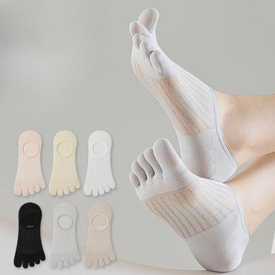 Five-finger Socks, Women's Boat Socks, Summer Invisible Shallow-mouthed Anti-odor, Sweat-absorbing, Anti-slip, Low-top Split-toe Socks, Short Leg