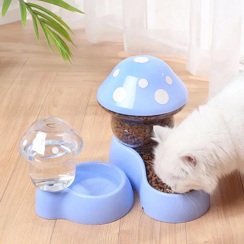 Cat Automatic Feeder Water Dispenser 350Ml/1.8Kg Large Capacity Food Container Small Dog Cat Feeding Drinking Bowl Anti Slip Decoration