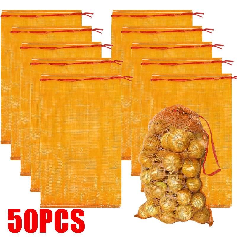 Дышащие сетчатые мешки для хранения лука и картофеля сетки для сбора урожая многоразовые вентилируемые мешки для овощей для продукции дров дома кухни 55 85cm 8190₽