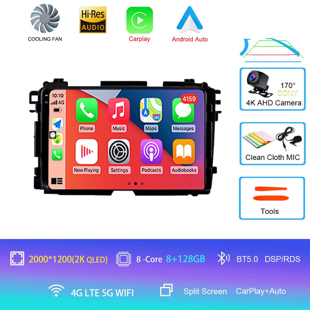 Android 14 2Din GPS Bluetooth Multimedia Player For Honda HR-V HRV XRV Vezel 2013-2019 Car Radio Dual Cameras 360 Camera Carplay