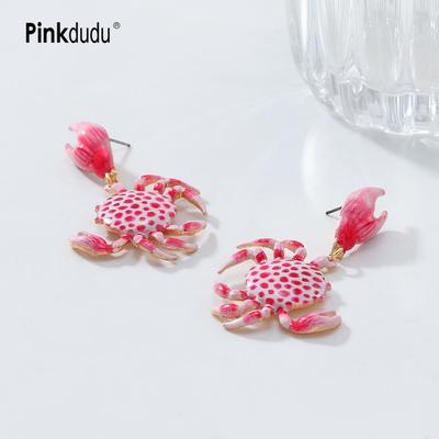 Übertriebene Krabbenohrringe für Damen Süßes Leicht-Luxus Strand Sommer Stil Statement Hänger PD2247