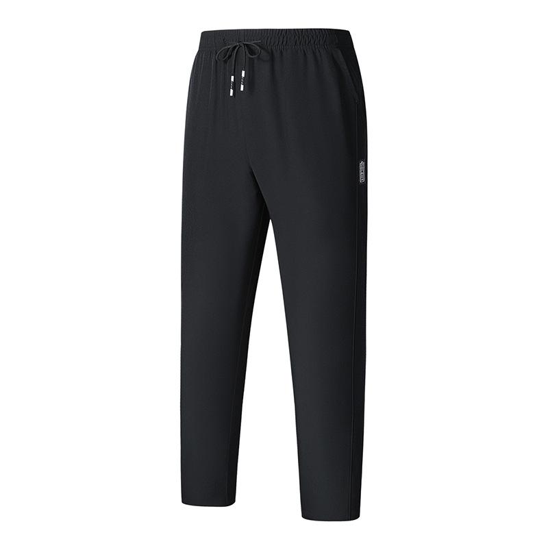 Buz İpek Spor Pantolon Erkek Yazlık İnce Esnek Hızlı Kuruyan Pantolon, Bol ve Nefes Alabilen Düz Paça Günlük Pantolon