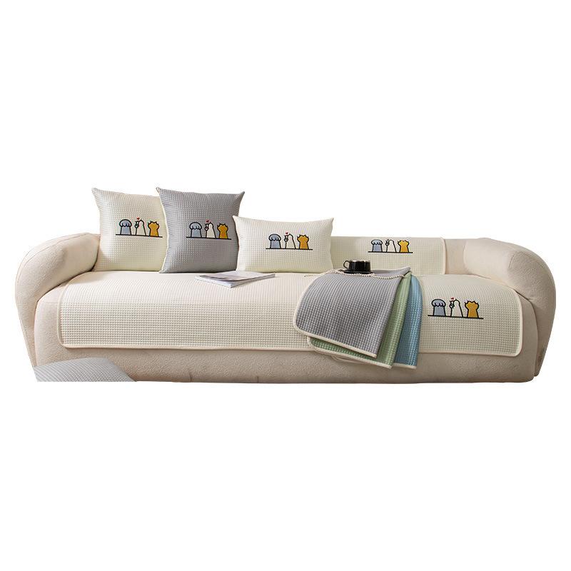 Ice Silk Sofa Cover Summer Cool Feeling Universal Sofa Slipcovers For Living Room Non-Slip Couch Protector Towel Home Decor