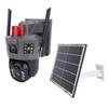 2K Dual Lens Solar Security Camera Wireless Outdoor 5G 2.4G WiFi 360 Degree Rotation Motion Detection 2 Way Talk 8000mAh IP66 Water Proof for V380 Pro