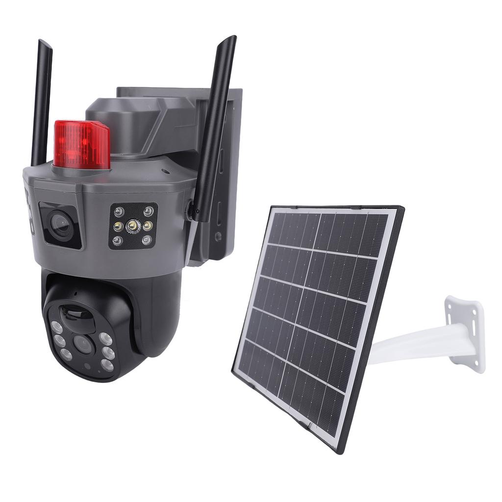 2K Dual Lens Solar Security Camera Wireless Outdoor 5G 2.4G WiFi 360 Degree Rotation Motion Detection 2 Way Talk 8000mAh IP66 Water Proof for V380 Pro