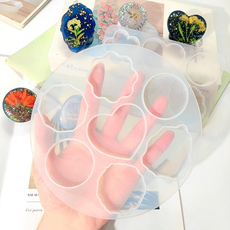 Glue Dropping Mold for Airbag Phone Bracket Diy Seamless Adhesive Resin Phone Bracket Base Silicone Mold with Support