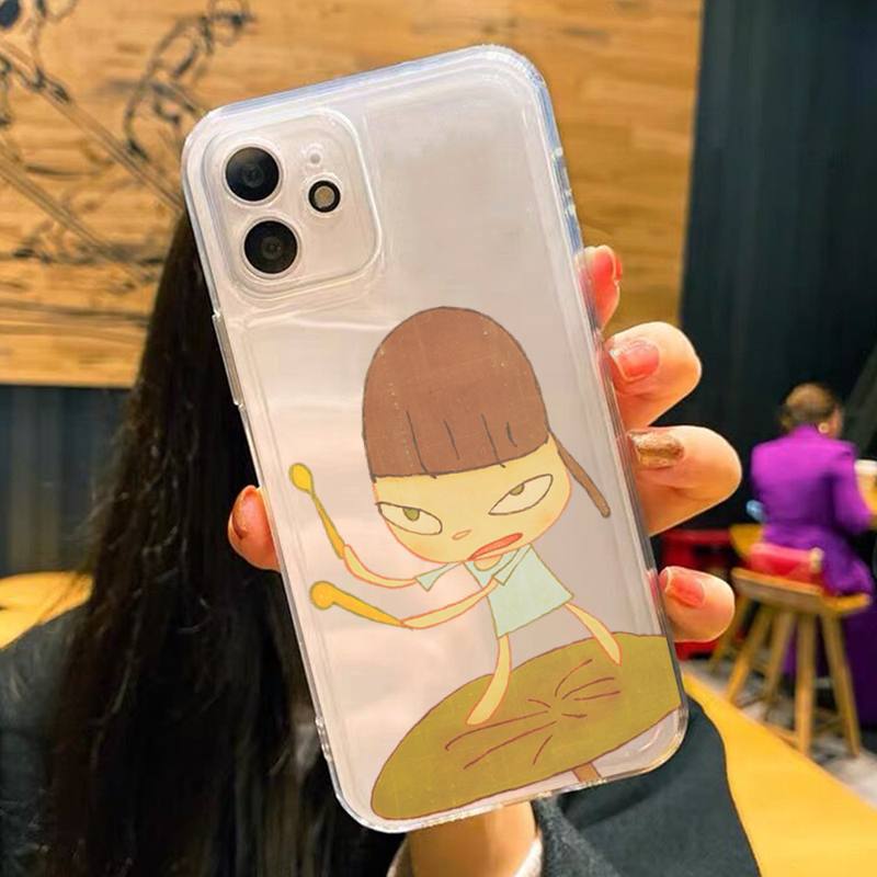 Yoshitomo Nara Phone Case For iPhone 11 12 13 14 Mini Pro Max XR X XS TPU Clear Case For 8 7 6 Plus SE 2020