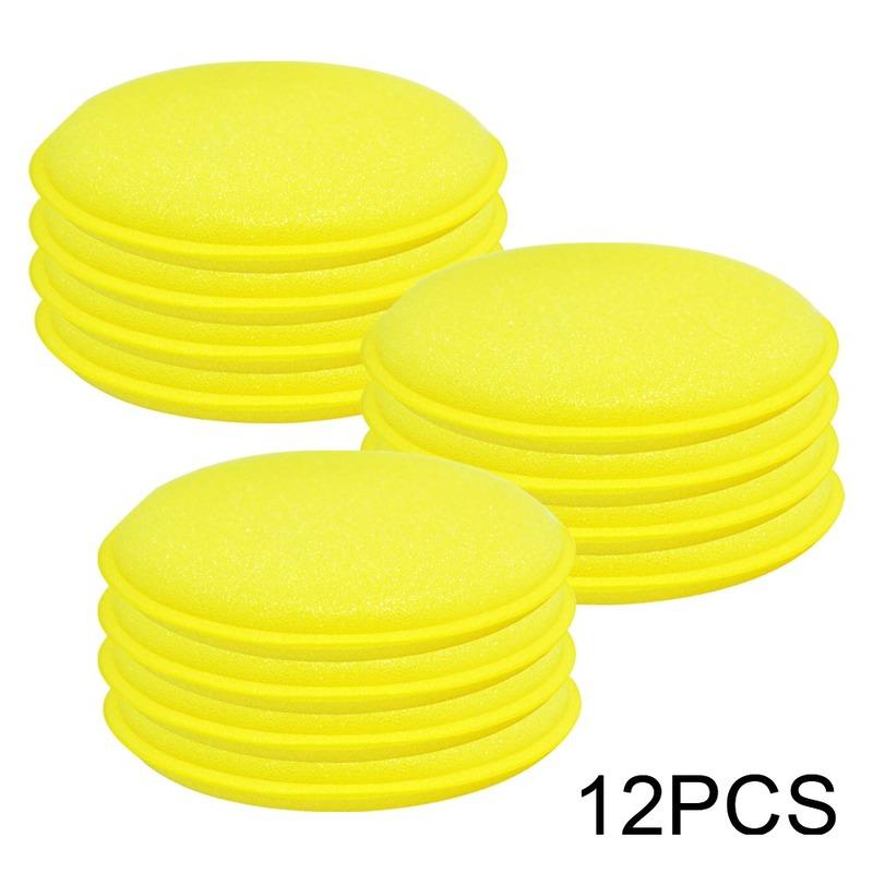 12/24Pcs Car Foam Sponge Wax Applicator Cleaning Detailing Pads Wax Soft Sponge Cleaning Accessories Dust Remove Auto Care Polishing Pad