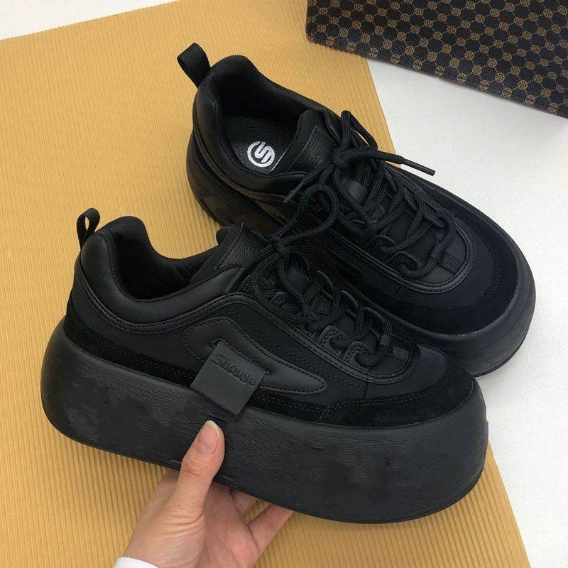 

Retro Female Winter Chunky Sneakers Warm Casual Vulcanized Shoes Woman High Platform Boots Fashion Lace Up Low Top Sneakers 40
