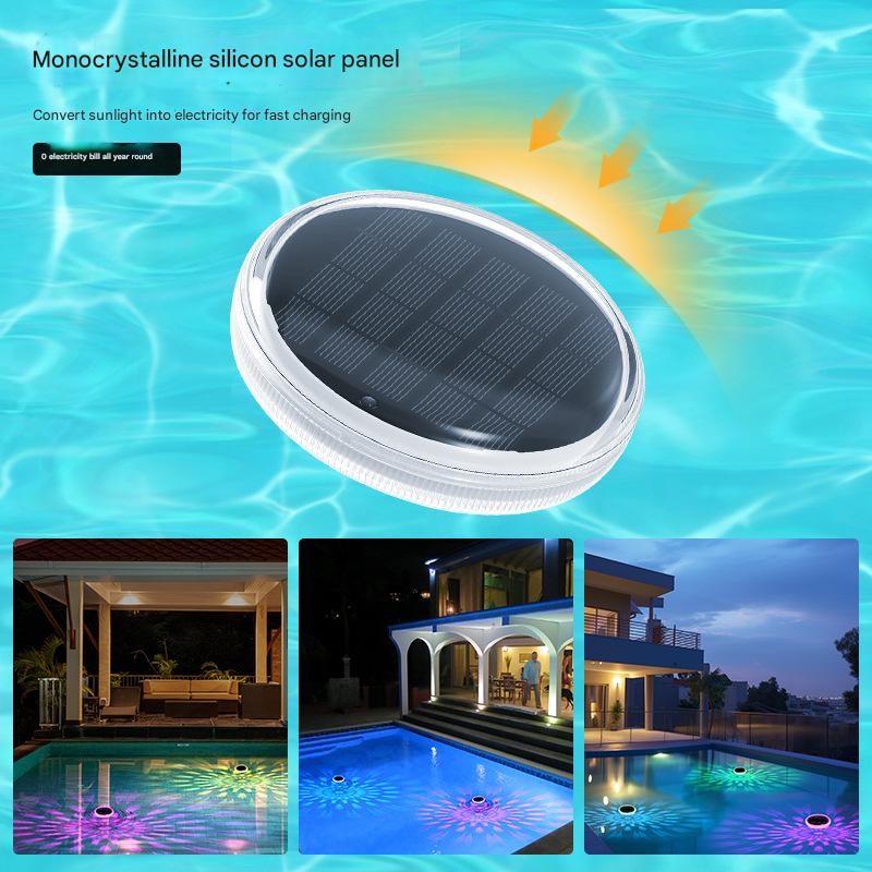 Solar Rechargeable Floating Pool Lights(2 Pack), Pool Lights That Float with Remote Control, 9 Lighting, Timing Mode, IPX7 Water