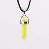 Crystal Hexagonal Column Pendant Popular Hexagonal Prism Bullet Luminous Stone Necklace N759