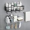 Wall-Mounted Bathroom & Kitchen Storage Rack - No-Punch Installation for Shower Gel.