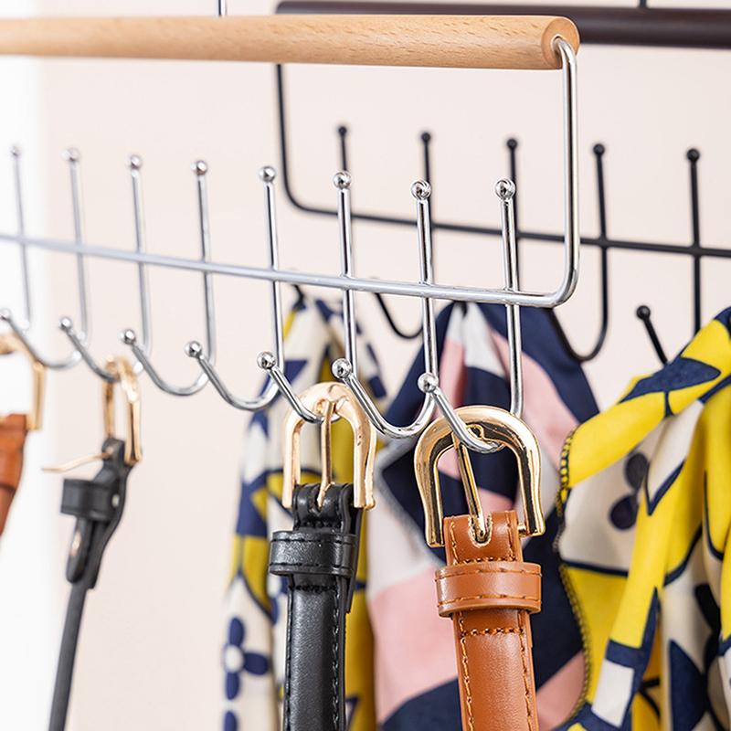 Multifunctional Rotatable Clothes Drying Rack Wooden Clothes Rack With Hook Underwear Vest Storage Clothes Drying Rack