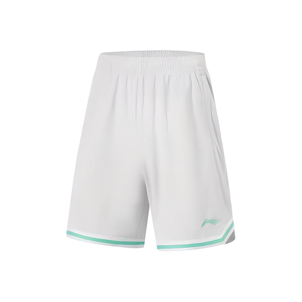 Li-Ning Professional Basketball Series Striped Color Block Mid Waist Straight Leg Basketball Pants Men Bottoms Gray AAPU097-10