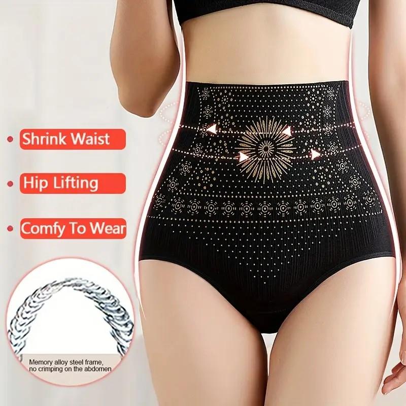Women‘s Floral Polyamide & Spandex High Waist Shaping Panties Seamless Hip Lift Belly Control Shapewear Slim Briefs for Postpartum Recovery Underwear