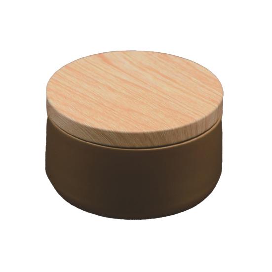 

Баночка для свечей, практичная портативная деревянная крышка, черный элегантный косметический горшок для кофе золотистый