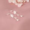 925 Silver Needle Lotus flower Short Tassel Bead Screw Plant Stud Earrings For Women Cute Fine Jewelry Trendy Accessories