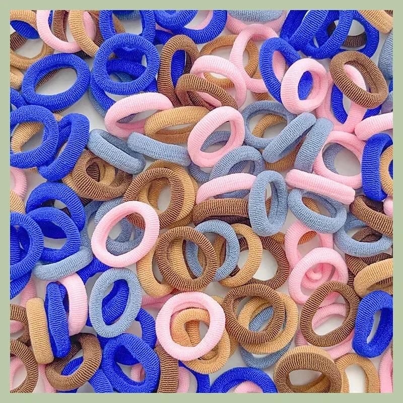 100/300PCS Basic Nylon Ealstic Hair Ties for Girls Colorful Hair Band Ponytail Holder Scrunchie Rubber Band Kid Hair Accessories