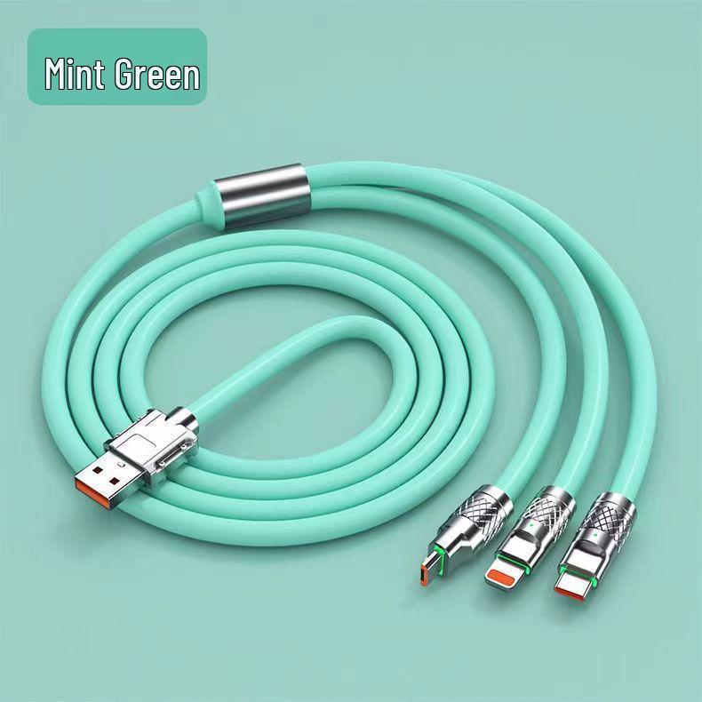 

Geek 120W Кабель 3-в-1 Супербыстрой зарядки из цинкового сплава для устройств Apple, Huawei, Android