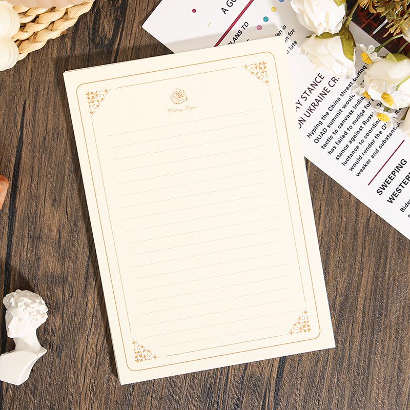 

Бумага для писем Golden Rose Romantic Retro - Рукописная любовная канцелярия (B5, A5, A4) 8 sheets/pack