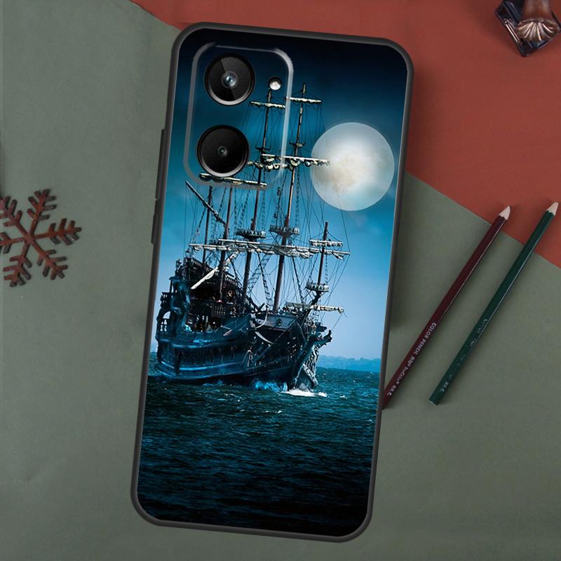 Sailing Ship Pirate Ship Case For Realme C55 C51 C75 C63 C61 C53 C35 C65 C67 C71 11 12 13 14 15 Pro Plus GT6 GT7 Pro