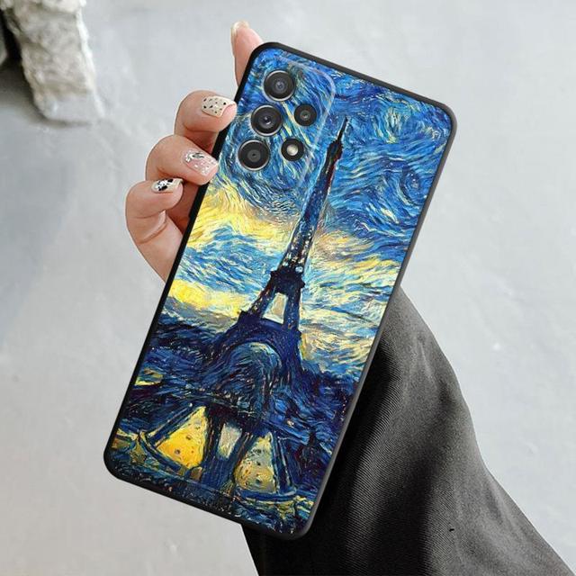 Case For Samsung Galaxy A14 A73 A53 A71 A51 A31 A33 A22 A12 A21s A13 A32 A52s A72 A52 A23 Eiffel Tower Art Of Painting Scenery