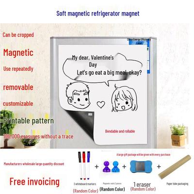 Magnetic Whiteboard Refrigerator Sticker - Erasable, Thick Rubber Magnet Sheet for Messages