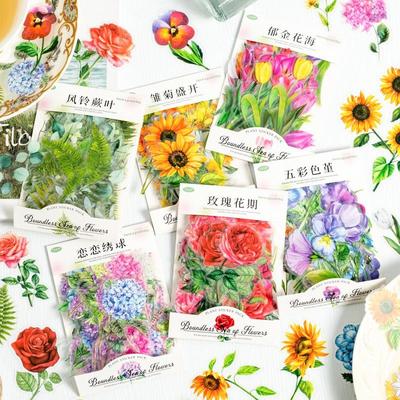 100 Teile/paket Blume Serie Tagebuch Dekoration Aufkleber Pflanze Blume Aufkleber Album Scrapbooking DIY Aufkleber