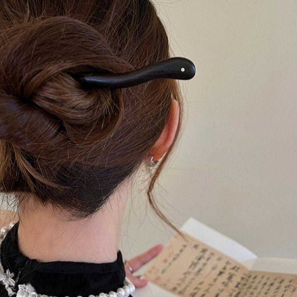 Disk Hair Hanfu Headwear Chinese Style Hair Fork Hair Accessories Hairpin Wooden Hair Stick