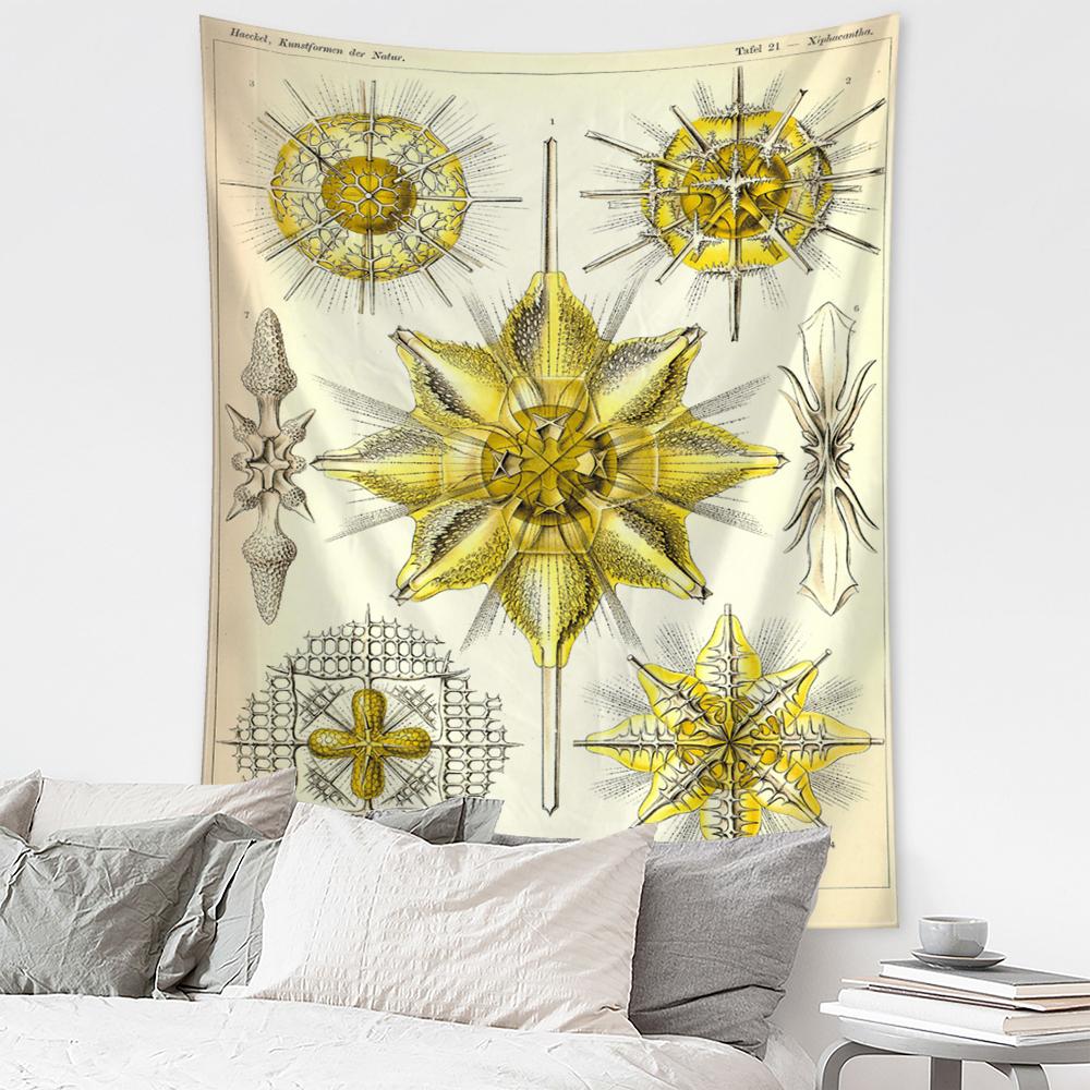 Boho Style Psychedelic Witchcraft Art Mystic Home Decor Undersea Insect Identification Map Tapestry Wall Hanging