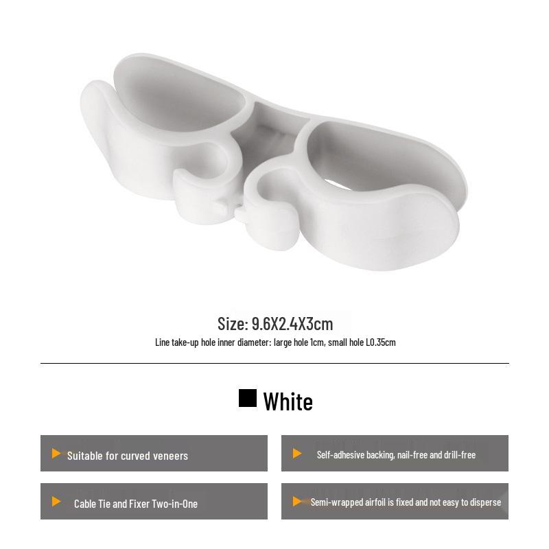 

Wall-Mounted Cable Organizer for Kitchen Appliances and Charging Cords білий