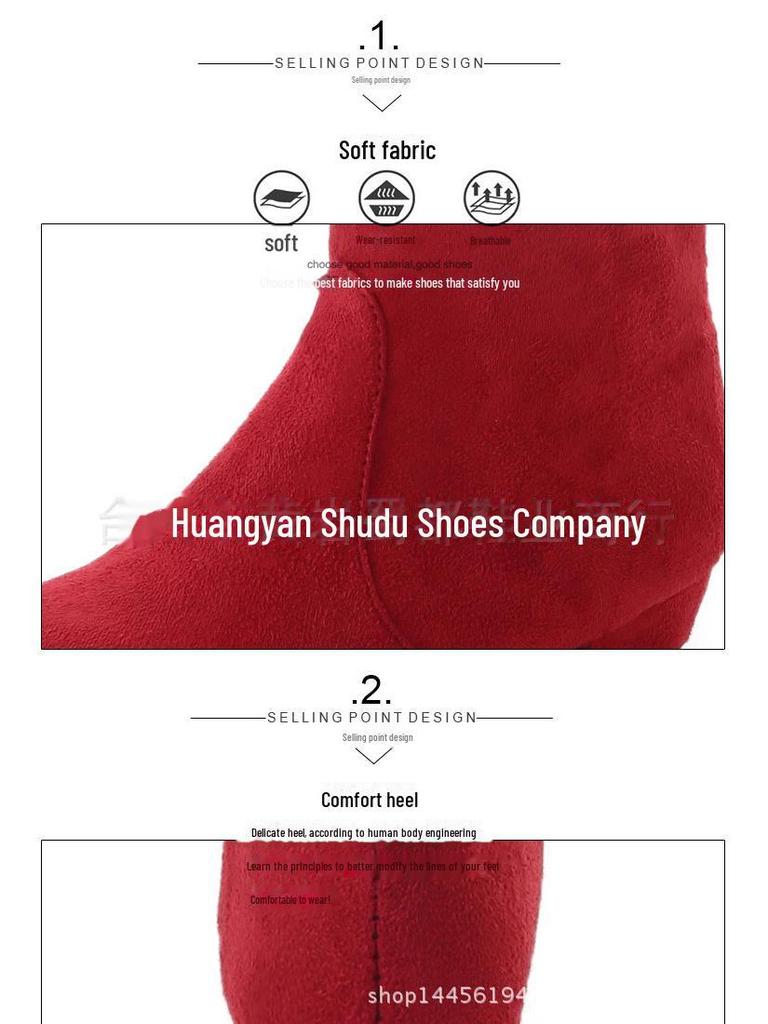 Dames Lange Elastiske Semskede Støvletter - Rund Tå, Høyt Skaft, Toveis Stil, Stor Størrelse, Europeisk og Amerikansk Design