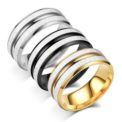 Inele din oțel inoxidabil pentru bărbați, la modă, de 8 mm, cu suprafață periată, verighetă unisex, bijuterii de logodnă, cadouri, livrare picătură