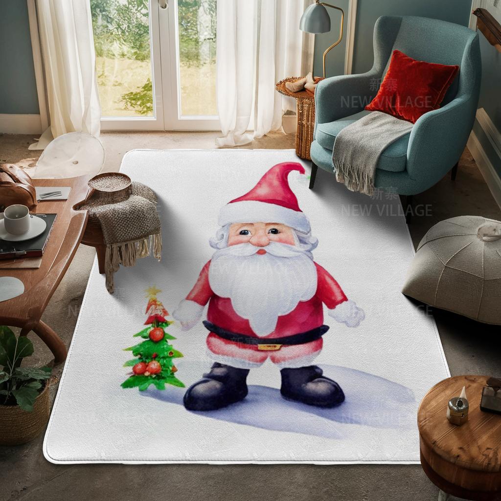 House Entrance Carpet Home Door Mat Living Room Bath Foot Bathroom Non-slip Water Absorption Rugs Bath Merry Christmas Winter