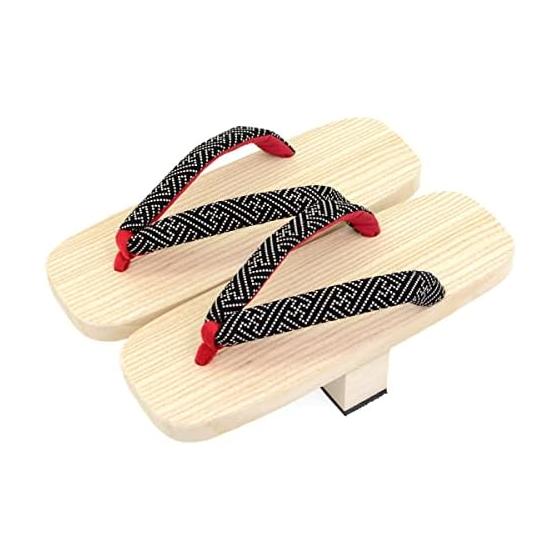 Takeharu Geta - Single Tooth Geta (Tengu Geta) - Paulownia Wood - Made in Japan - Black Shijira - Lightweight & Comfortable - Long Type - Posture