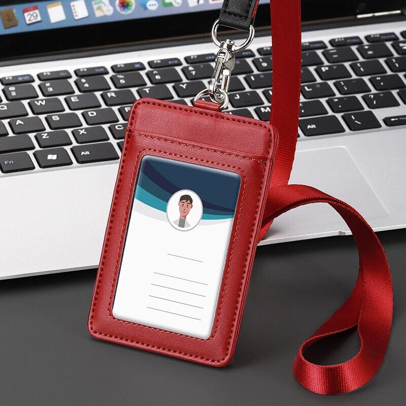 Formal Business 2 Card Slot ID Badge Holder with Lanyard Horizontal and Vertical Styles Suitable for Office and Professionals Cardholders