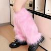 Soft Thicken Warm Furry Leg Warmers Foot Cover Y2K Cool Women Girls Winter Fashion Long Stockings Punk Style Fuzzy Leg Warmers
