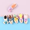 6pcs Resin Cartoon Swimming Figurine Refrigerator Accessories Home Decor
