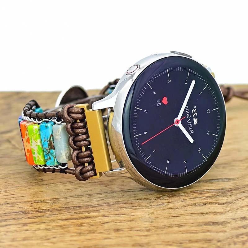 22mm 20mm Natural Stone Strap for Huawei Watch 4/GT 4 3 2 Pro 46mm Braided Nylon Bracelet for Samsung Watch 3/4/5/6/Amazfit GTR4