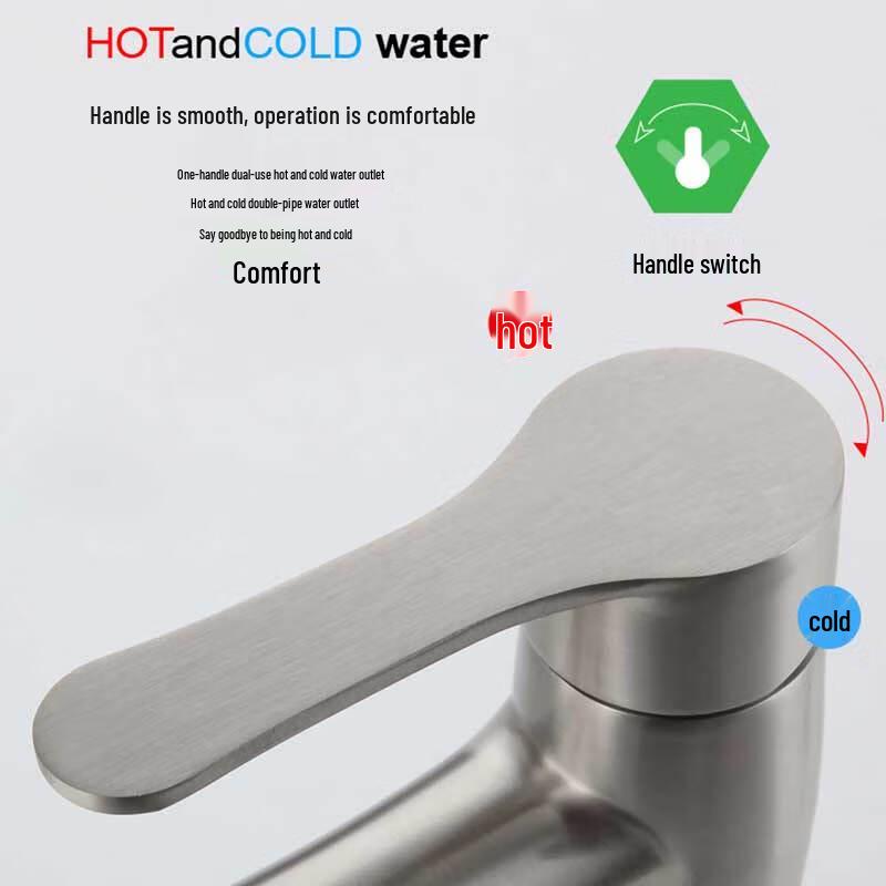 Longdai 304 Stainless Steel Hot & Cold Basin Faucet