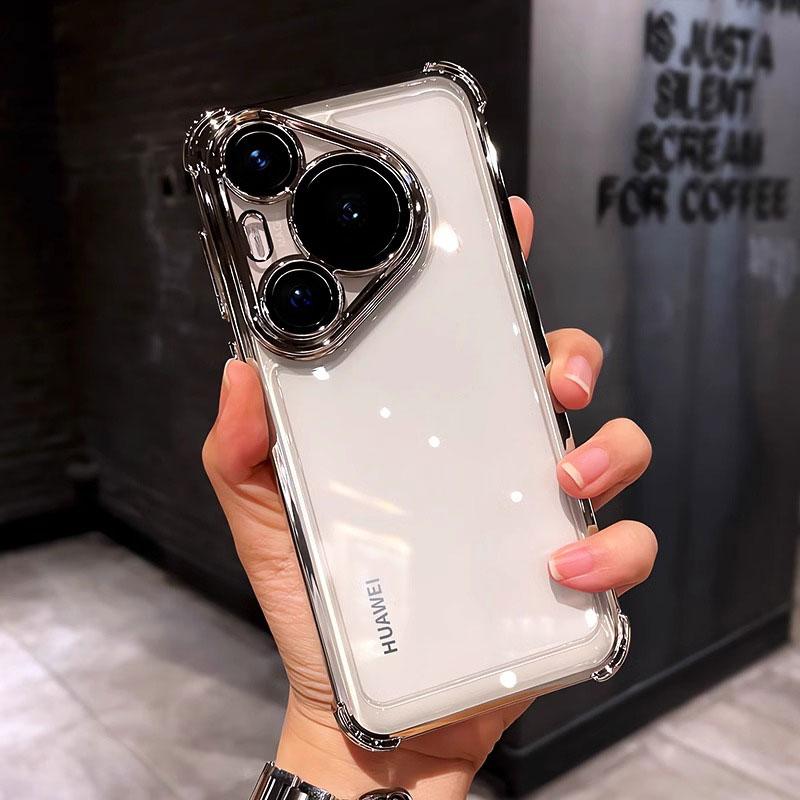 Plating Lens Protection Film Phone Case For Pura 80 Pro Plus 80 Ultra 80 Pro+ Four Corners Anti-shock Protection Cover Bumper