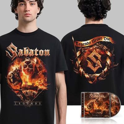 Sabaton Legends Doppelseitiger Grafikdruck Heavy Metal Band T-Shirt