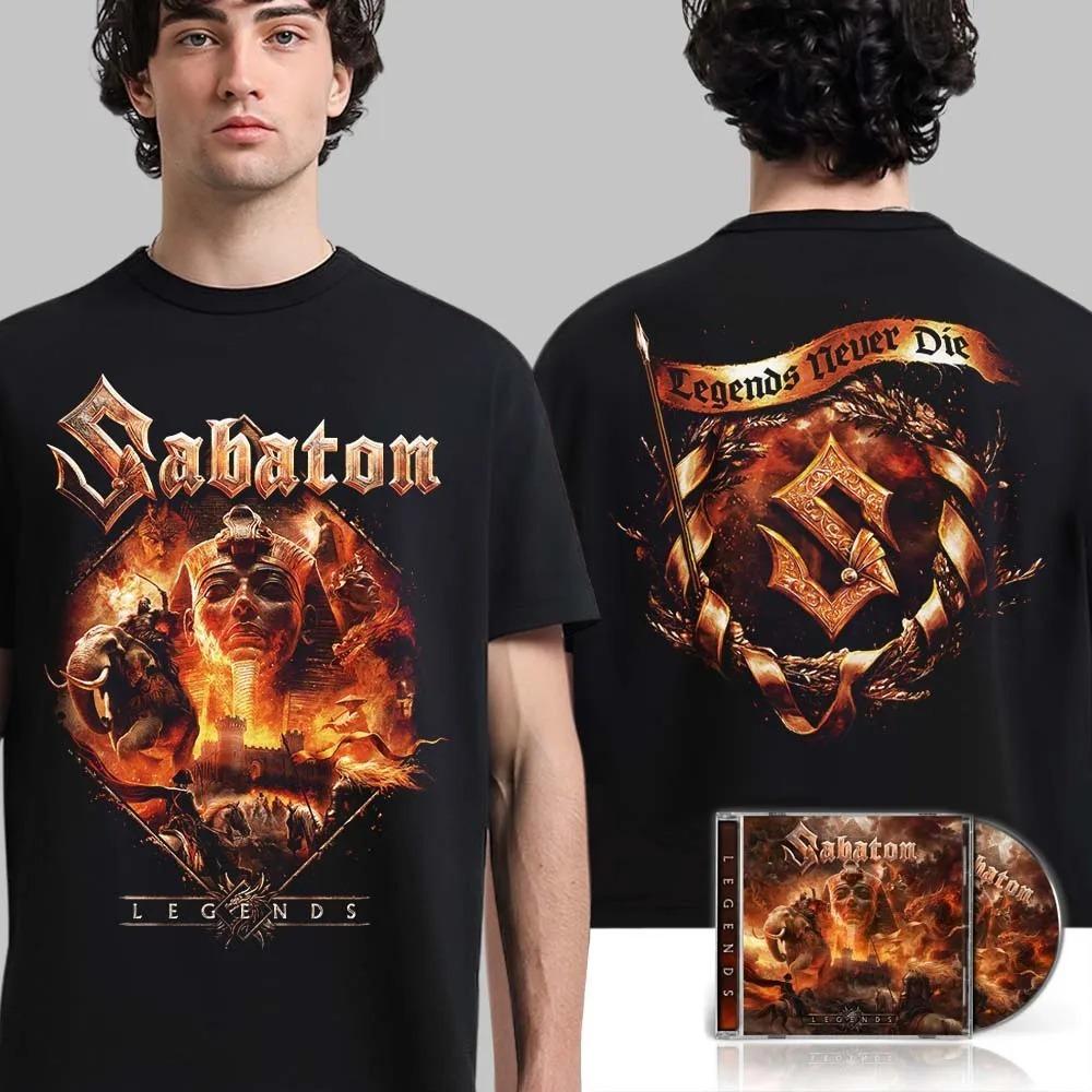 Sabaton Legends Double Sided Graphic Print Heavy Metal Band T-Shirt 4XL