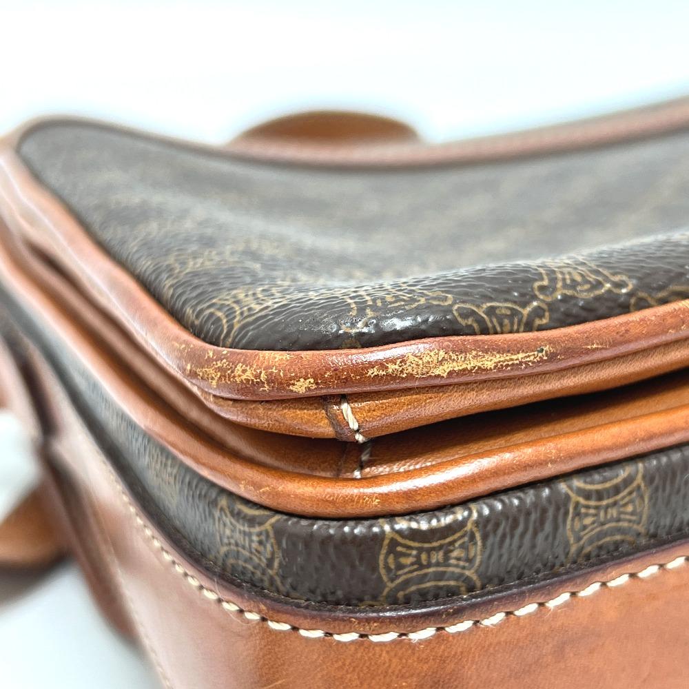 CELINE Macadam Crossbody Shoulder Bag PVC/Leather Brown/GoldHardware