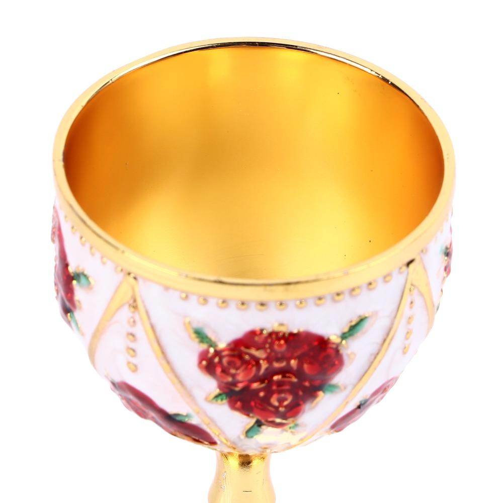 2pcs Silver White Blue Metal Embossed Wine Glass Alloy Retro Metal Wine Cup Home Decor